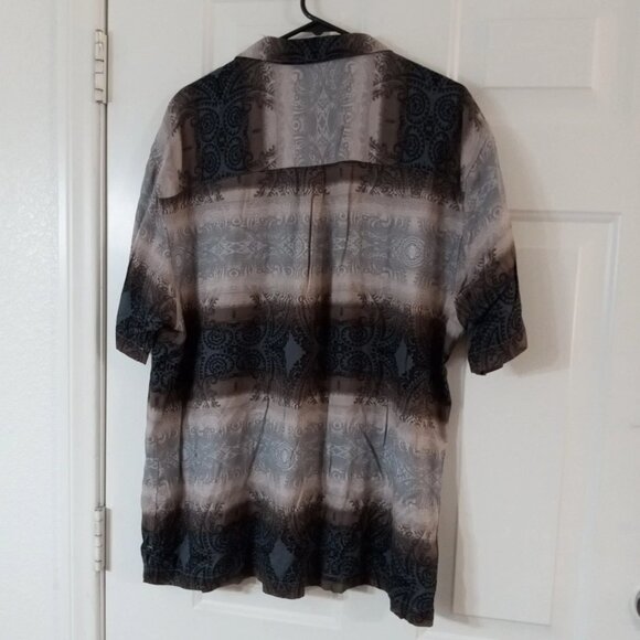 Sorbino Men's Short Sleeve Button Up 100% Rayon Shirt Size XL Single Stitch - Picture 7 of 7